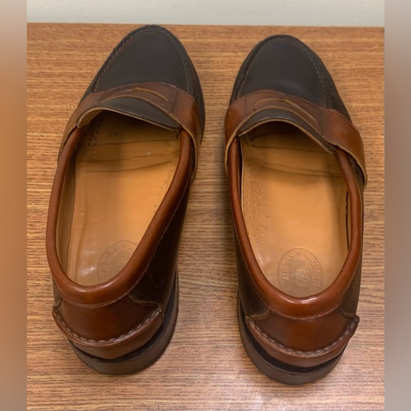 H.S.Trask Mens 2-tone leather hand-sewn penny loafers - Picture 10 of 13